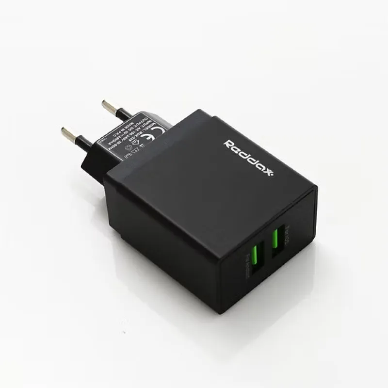 Сетевое зарядное устройство REDDAX RDX-029 Dual USB (12W, 2.4A, 2 порта), Black