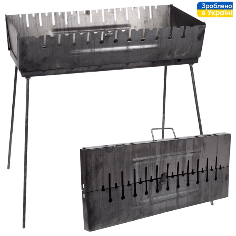Мангал-чемодан на 12 шампуров 67*27*5см (высота ножки 65см) УК-М12