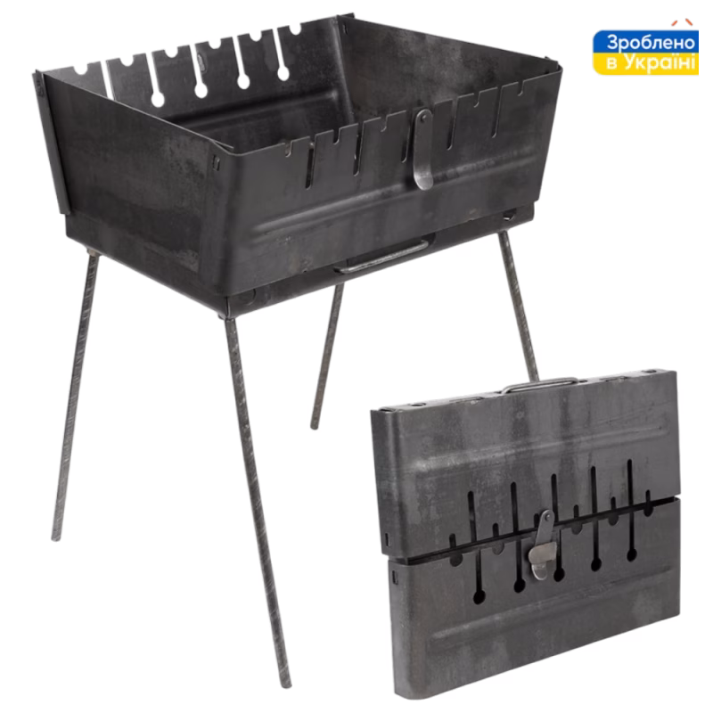 Мангал-чемодан на 6 шампуров 37*27*5см (высота ножки 35см) УК-М6