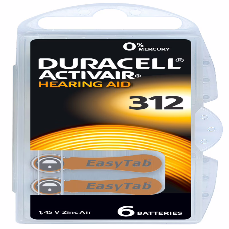 Батарейки-таблетки Duracell 312, 6 шт.
