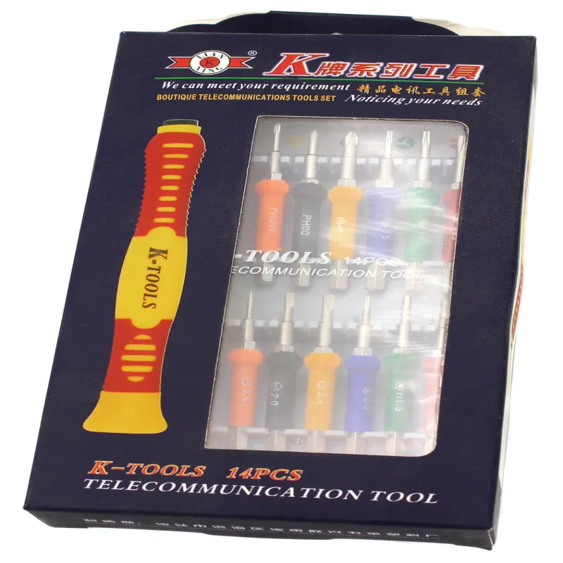 Набор отверток для мобильных телефонов / Lian Xing 906-14PCS профессиональный, 14 насадок.