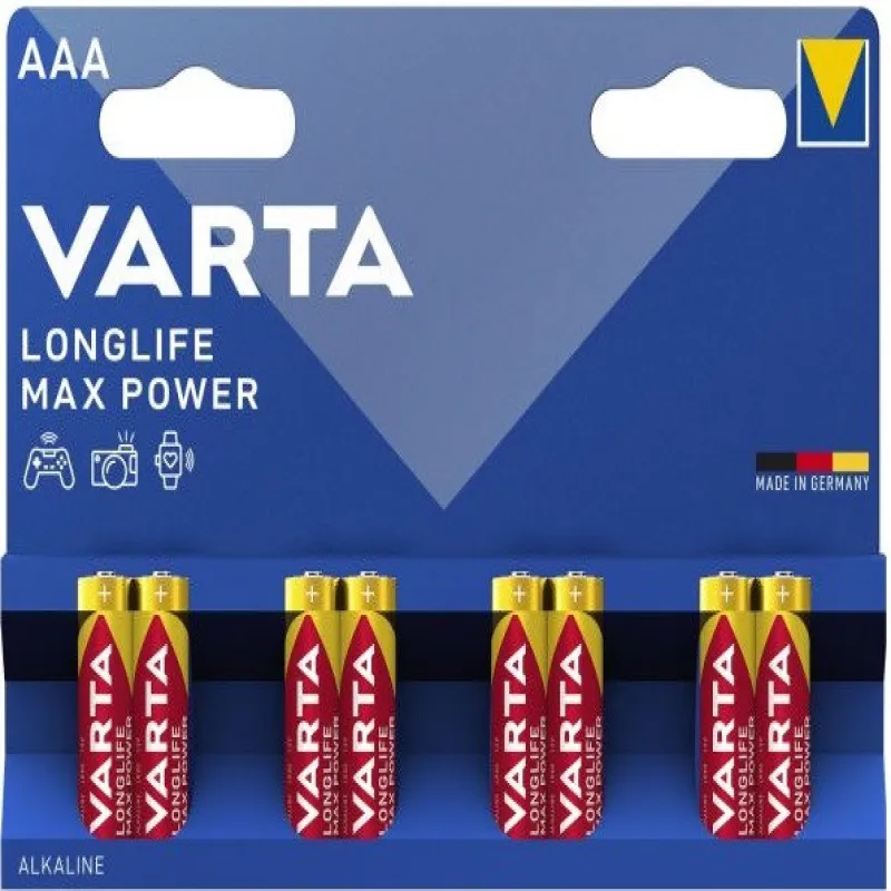 Батарейка Varta MAX POWER LR3/AAA/ ALKALINE, 8шт