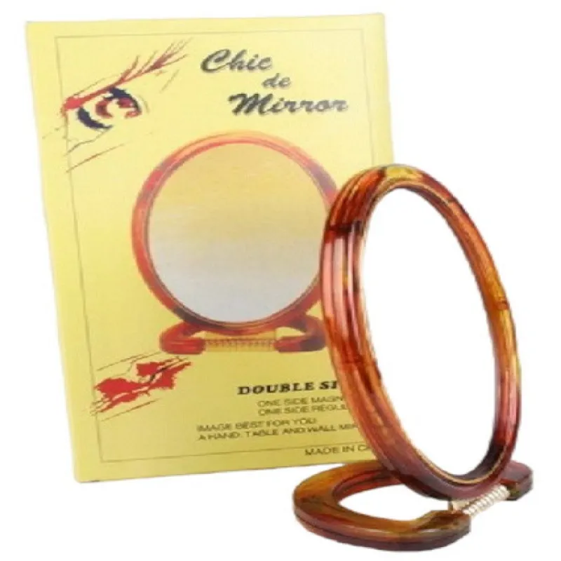 Зеркало двустороннее овальное пластик №8  (Высота - 18,5см, Ширина 13см)