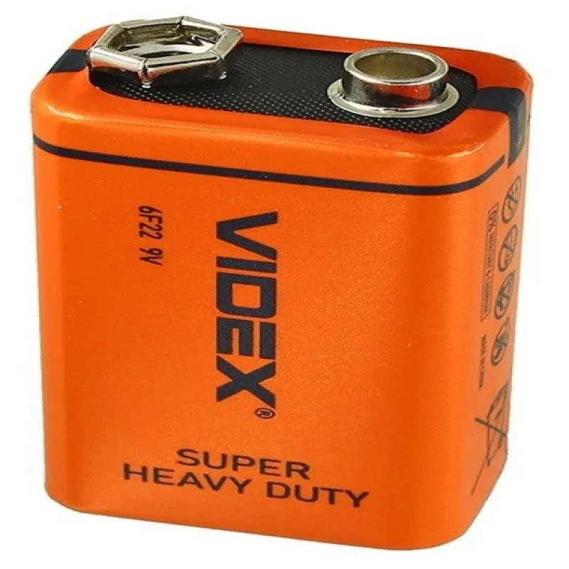 Батарейка Videx Крона 6F22 / 9V / солевая