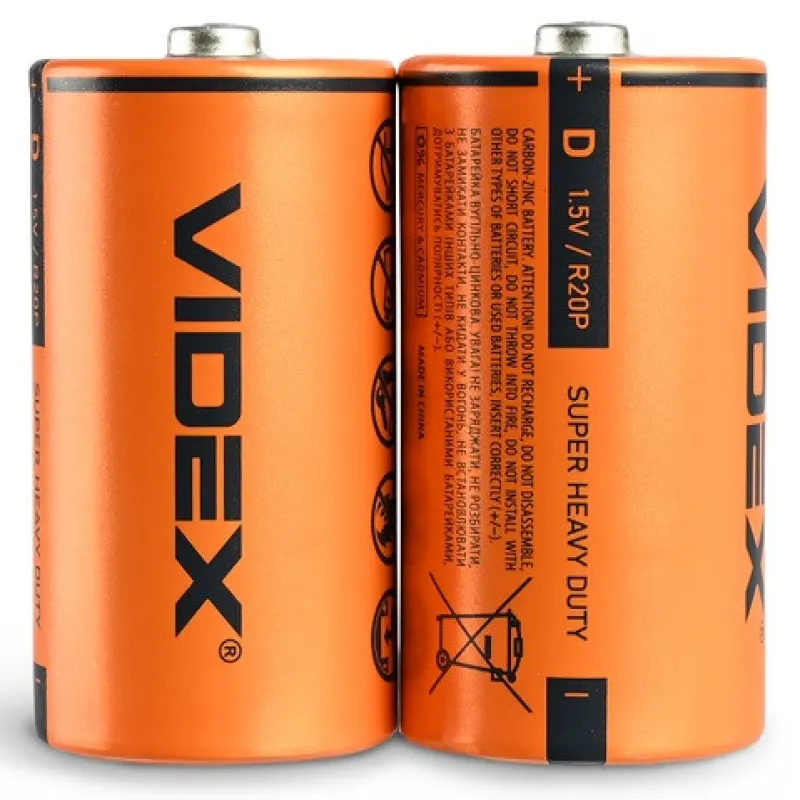 Батарейка Videx R20P(D) солевая
