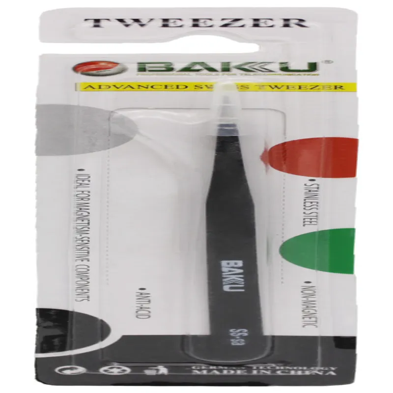 Пинцет прямой Tweezer Baku черный ESD