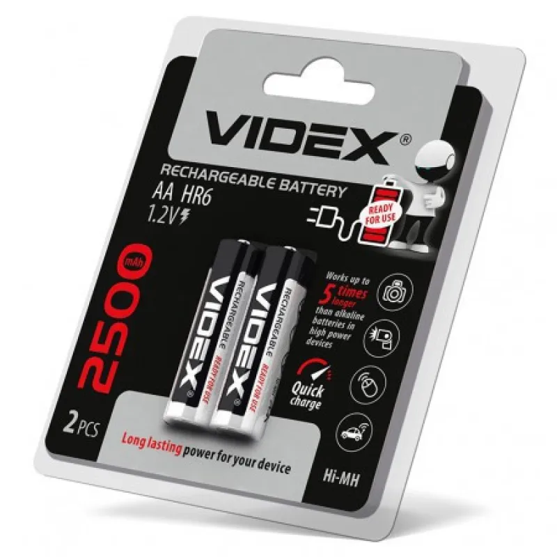 Аккумулятор VIDEX HR6 AA Ni-MH 2500mAh 1.2V 1 шт.