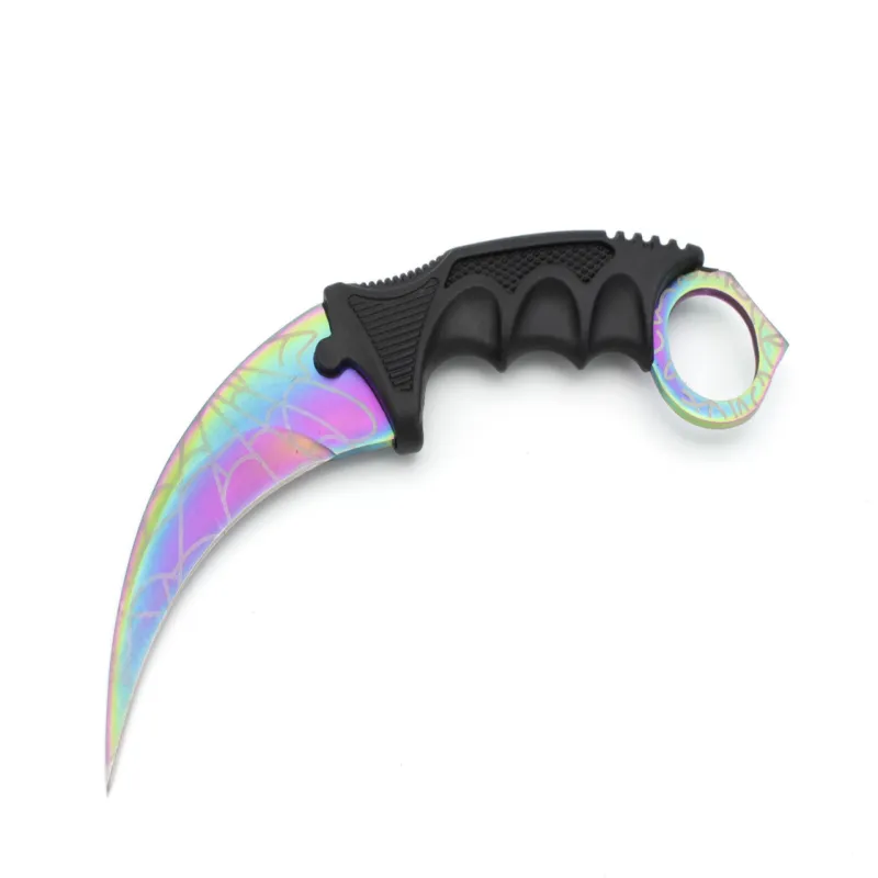 Нож Керамбит "Цветной с паутиной" / 19см / 8см