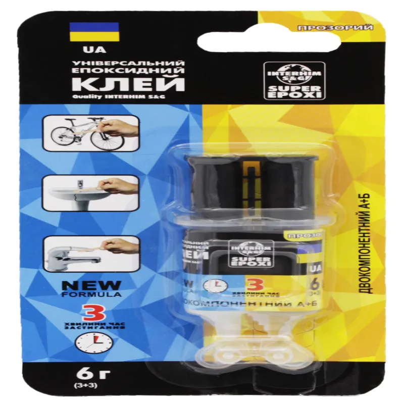 Эпоксидный клей шприц SUPER EPOXI 2x3г. / Interhim S&G