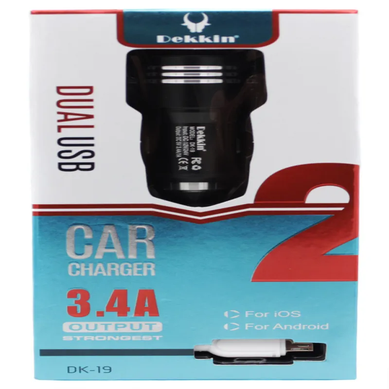 Автомобильное зарядное устройство USB x 2 Dekkin DK-19