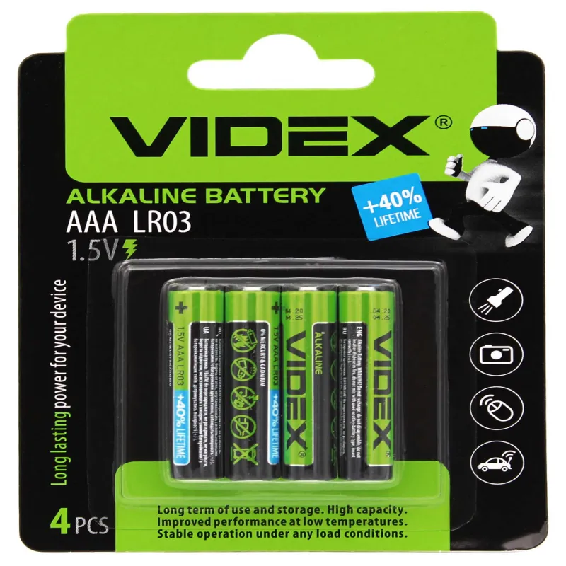 Батарейка Videx LR3/AAA / ALKALINE Блистер