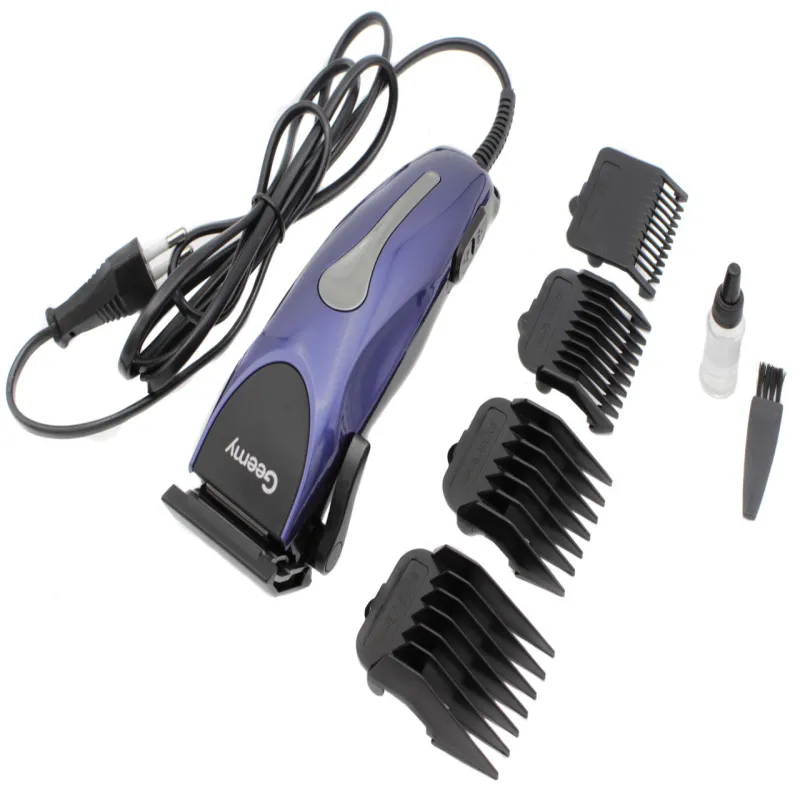 Машинка для стрижки Geemy GM-1025, 4 насадки для стрижки и ножницы.