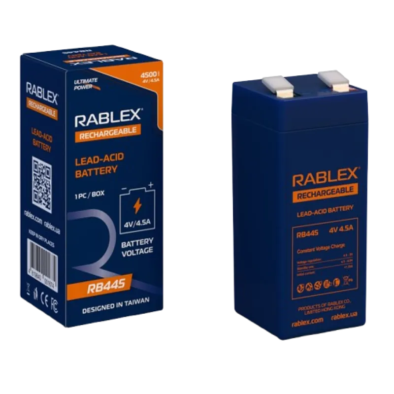 Аккумуляторная батарея Rablex 4V 4.5Ah (RB445), свинцово-кислотная (SLA)