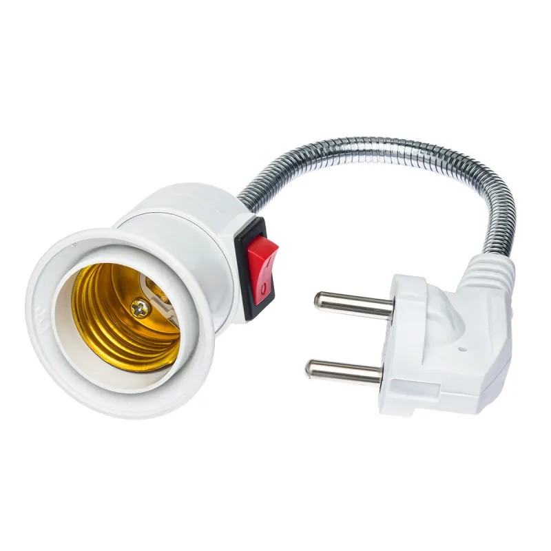 Патрон с вилкой и выключателем Гибкий Е27, 1034