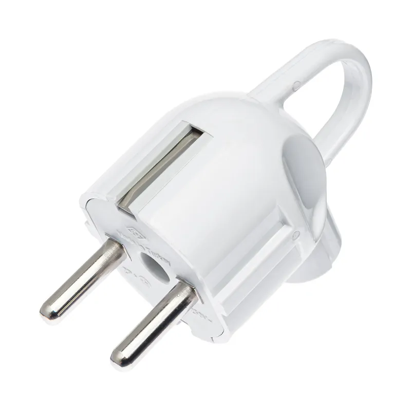 Электровилка DE-PA угловая c ручкой кольцм белая С/З Евро (11103)