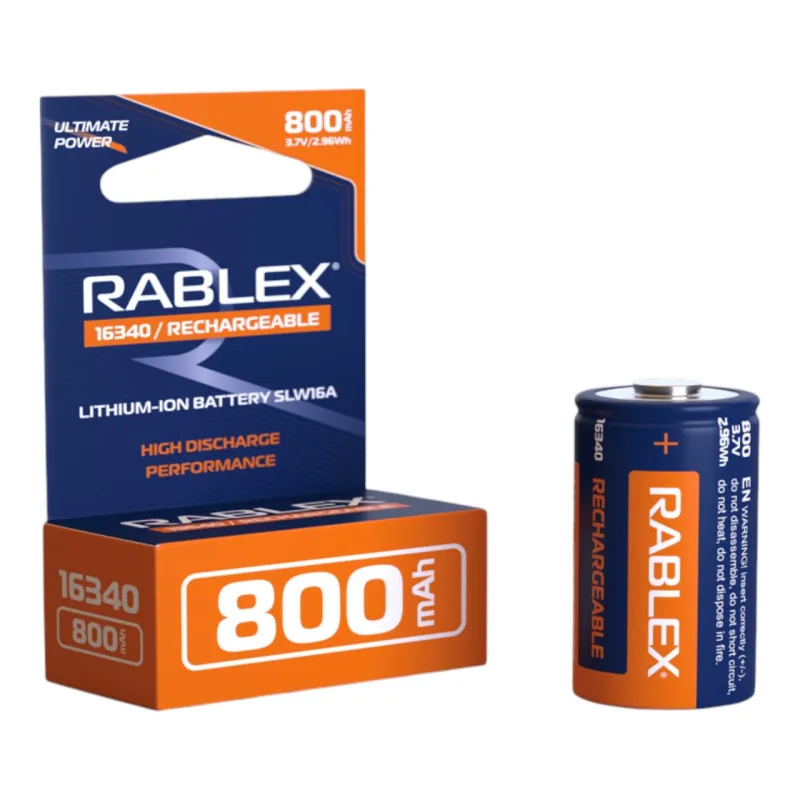 Аккумулятор Rablex 16340, 800mAh Li-ION 3.7v