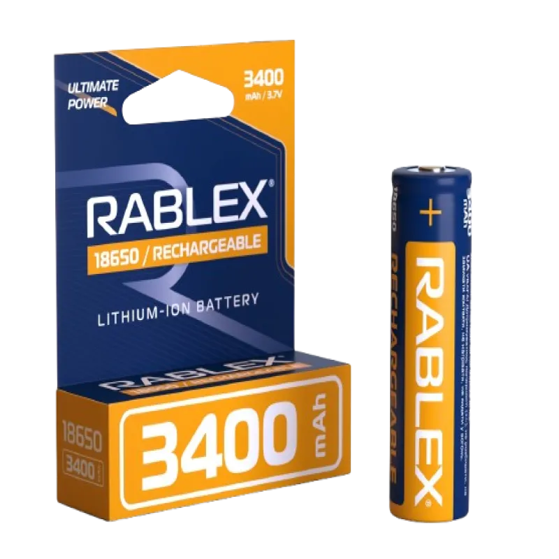 Аккумулятор Rablex 18650, 3400mAh Li-ION 3.7v