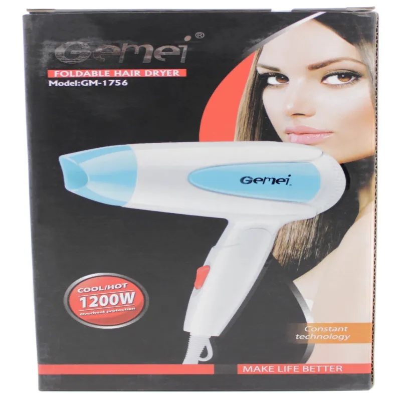 Фен для укладки волос Gemei GM-1756 мощностью 1200w