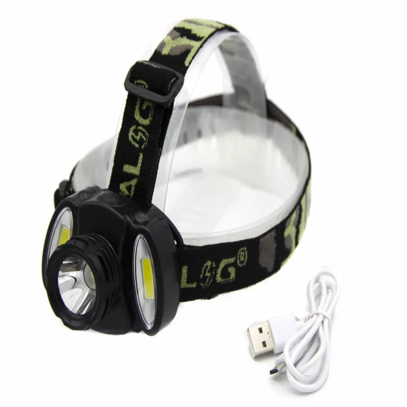 Налобный фонарь X-Balog BL-C936, Акк., 1xT6, 2xCob