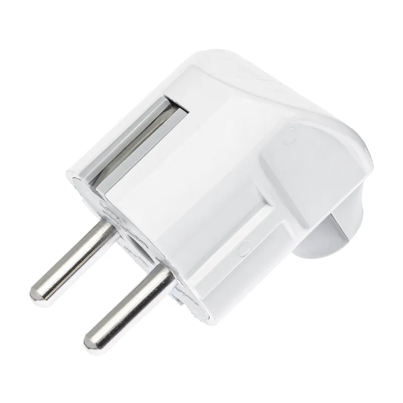 Электровилка DE-PA угловая белая С/З Евро (11135)