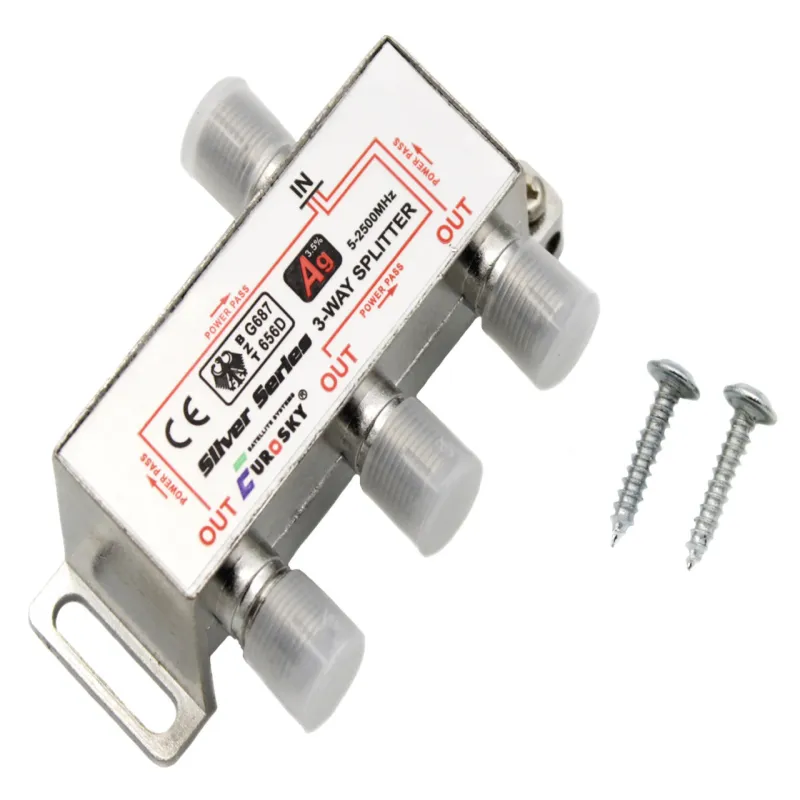 Сплиттер Eurosky Splitter 1/3-way Power Pass EUROSKY (с пропуском питания)