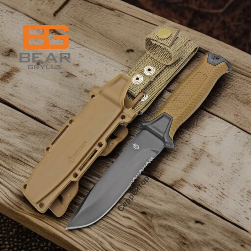 Нож охотничий Gerber Хаки 539-4 / 25см / 11см