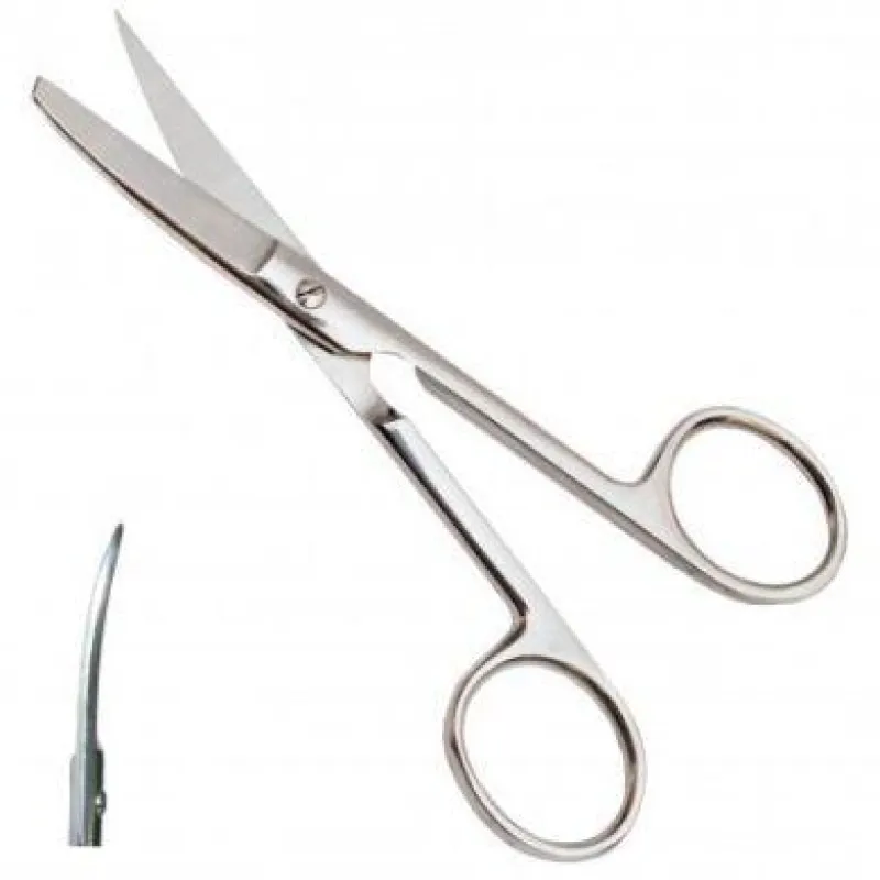 Ножницы с одним острым концом, изогнутые, 140 мм Н-3-1 "мед сталь"