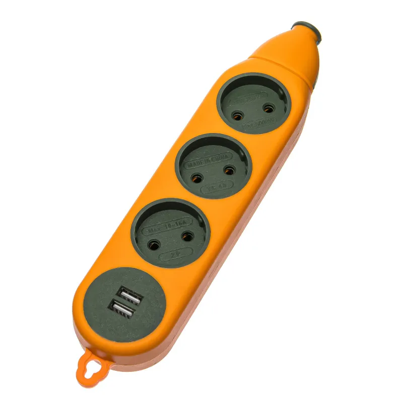 Колодка под удлинитель ADVANCED на 3+3 гнезда+USB,  16А-220V