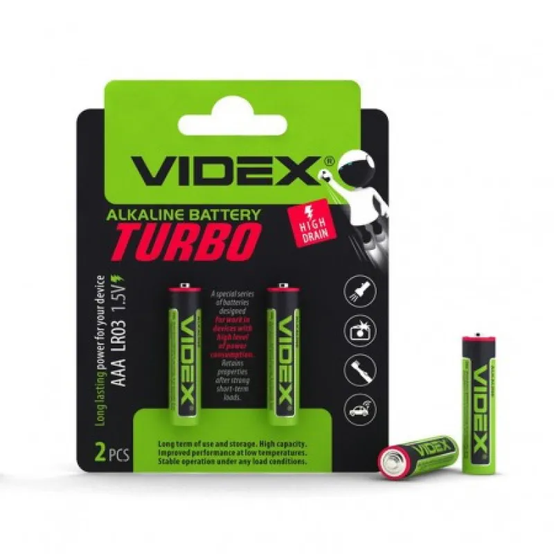 Батарейка Videx TURBO LR3/AAA  / Alkaline / блистер