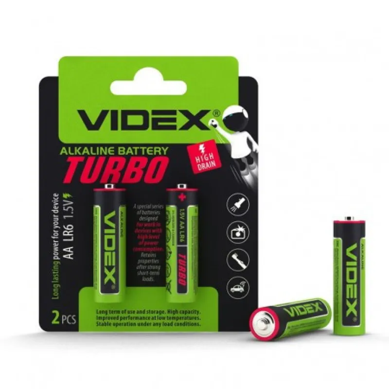 Батарейка Videx TURBO LR6/AA  / Alkaline / блистер