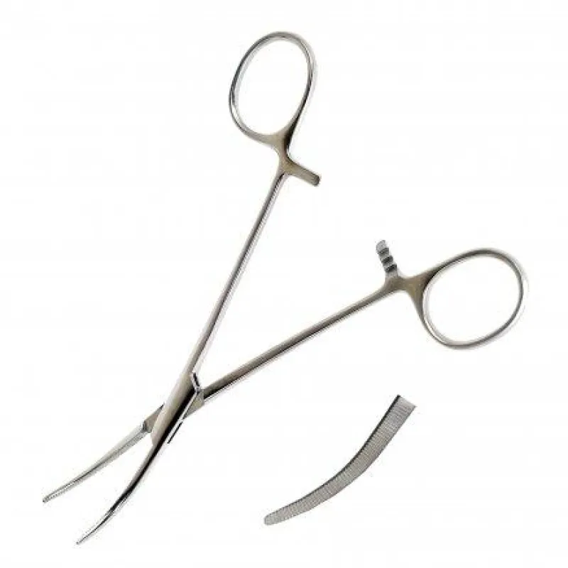 Зажим медицинский изогнутый 158 мм р\ч 20 мм З-53 "мед сталь"