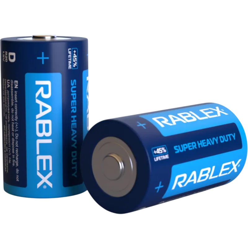 Батарейка Rablex R20 D, Super Heavy Duty 1.5V солевая