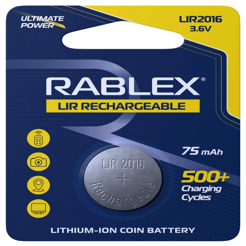 Акумулятор батарейка Rablex LIR2016 3.6v 75mAh