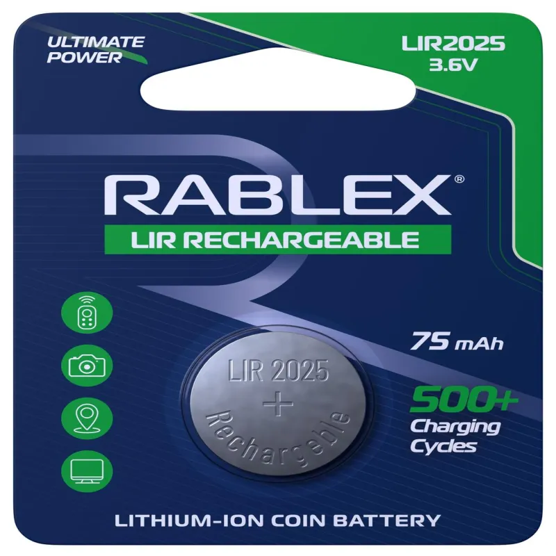 Акумулятор батарейка Rablex LIR2025 3.6v 75mAh