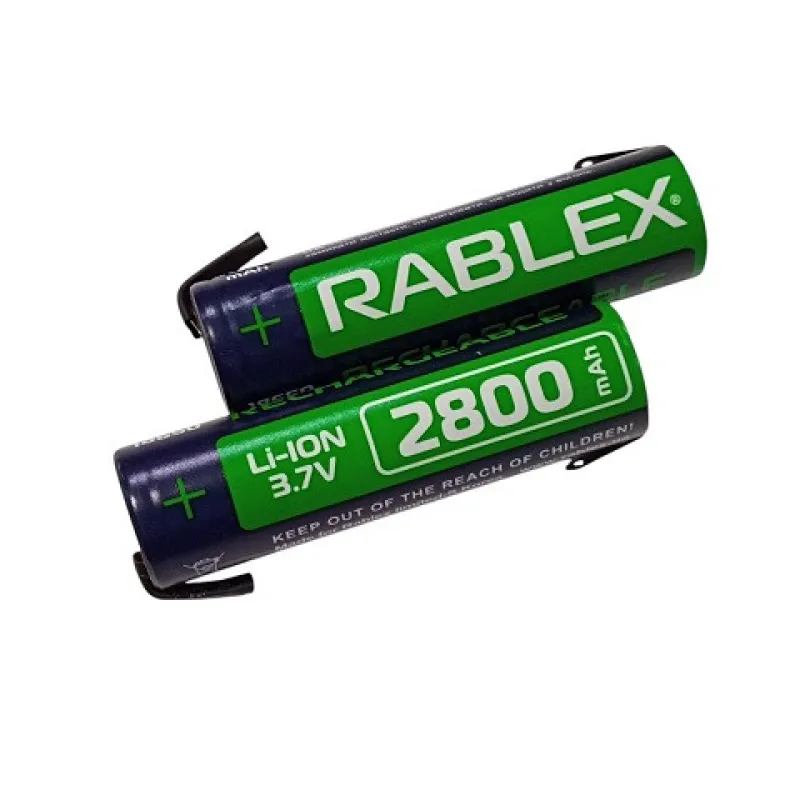 Аккумулятор Rablex 18650, 2800mAh Li-ION 3.7v С контактами 20А