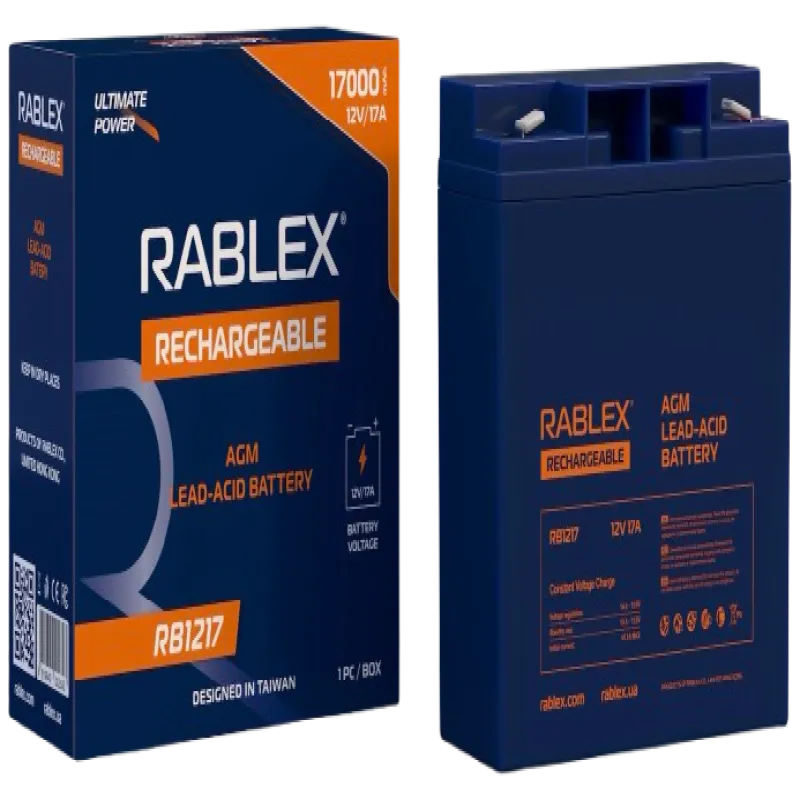 Аккумуляторная батарея Rablex 12V 17Ah (RB1217), свинцово-кислотная (SLA)
