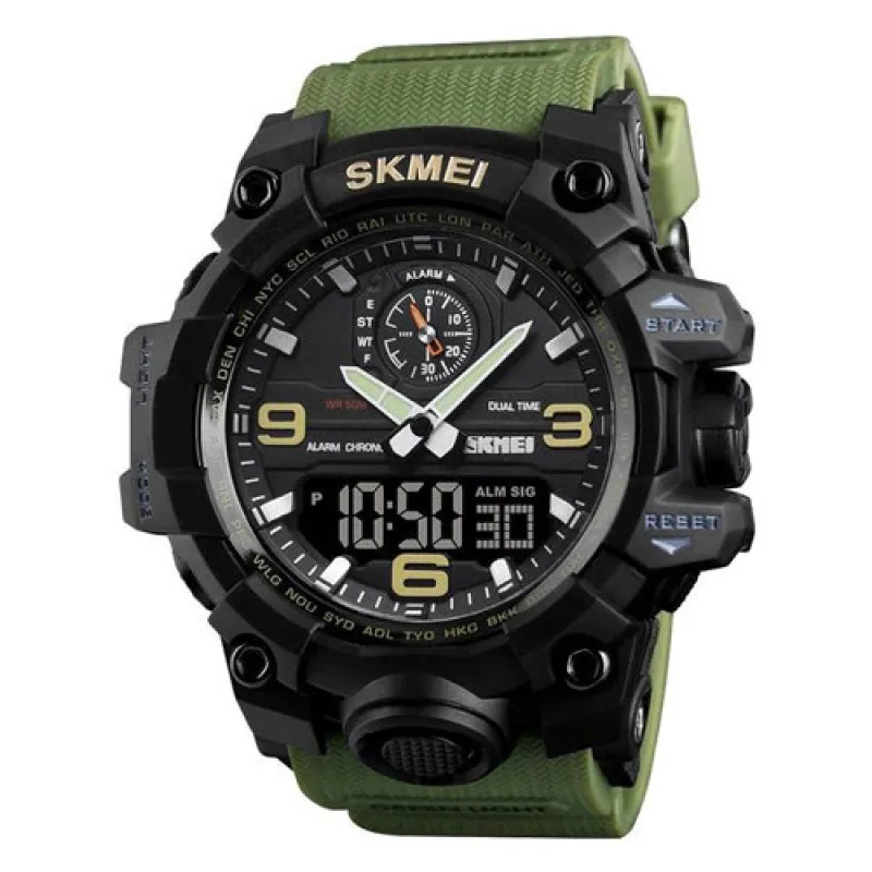 Часы наручные SKMEI 1586AG, ARMY GREEN, 9767