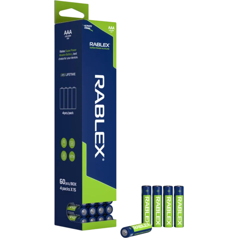 Батарейка Rablex LR3 AAA Super Power Alkaline (60шт в пачке)