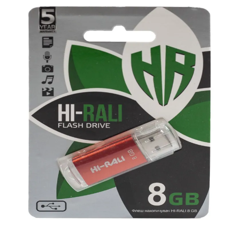 USB флеш накопитель Hi-Rali 8GB, HI-8GBVCRD (Гарантия 3года)