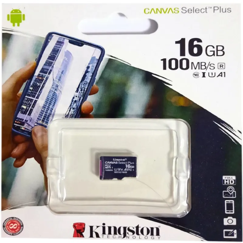 Карта памяти micro SDHC Kingston (UHS-1) 16GB class 10 (без адаптера) (Гарантия 3года)