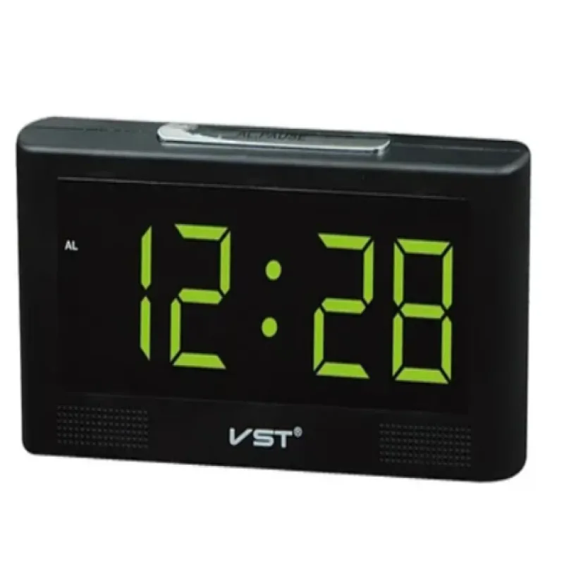 Часы электронные VST-732Y от сети 220V / Зеленый / 7005