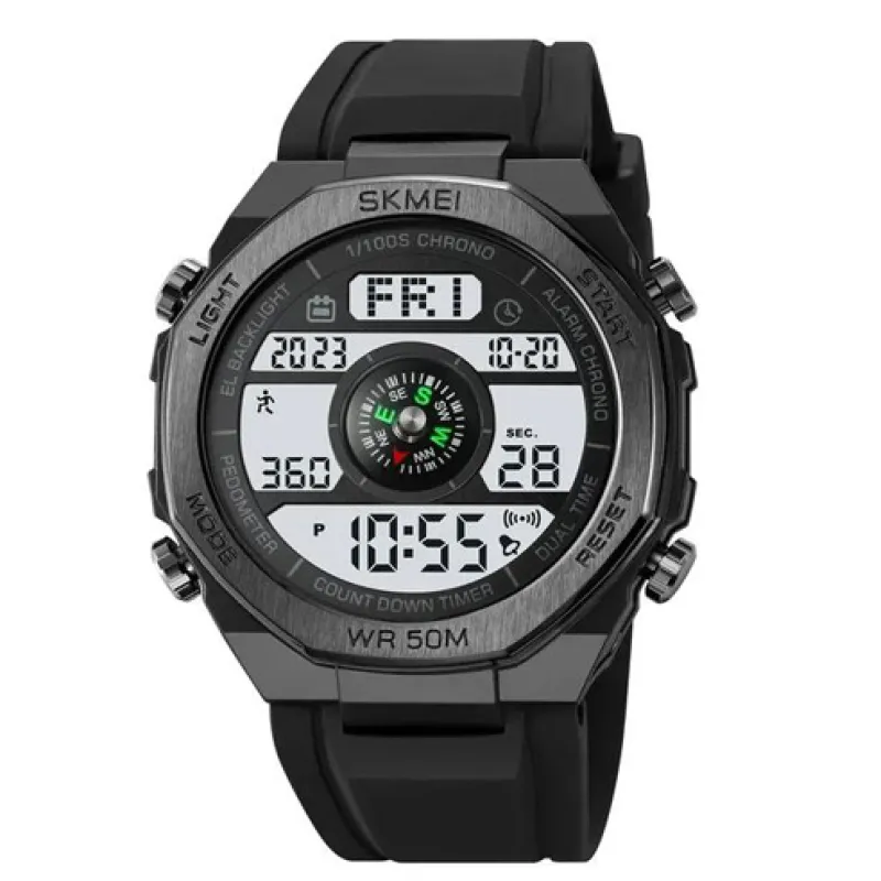 Часы наручные SKMEI 2209BKWT, BLACK-WHITE, Compass, Pedometer, 10350