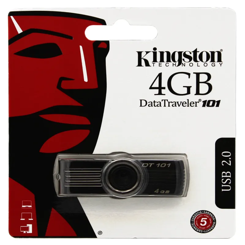 USB флеш накопитель Kingston DT101 4Gb Black (DT101 G2) (Гарантия 3года)