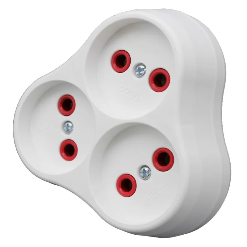 Тройник электрический Neomax белый 16A  Б/З / NX1015