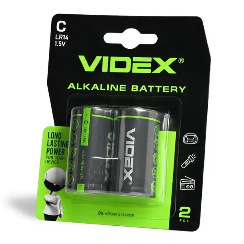 Батарейка Videx LR14P(C) / Alkaline , Блистер