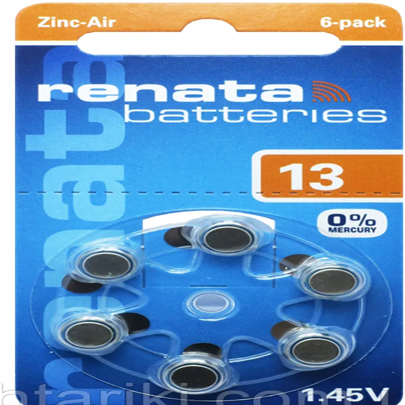 Батарейки-таблетки Renata ZA 13 / 1.45V / 6 шт. на блістері