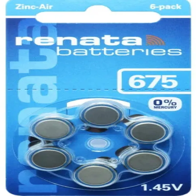 Батарейки-Таблетки Renata ZA 675 / 1.45V/ 6шт. на блистере