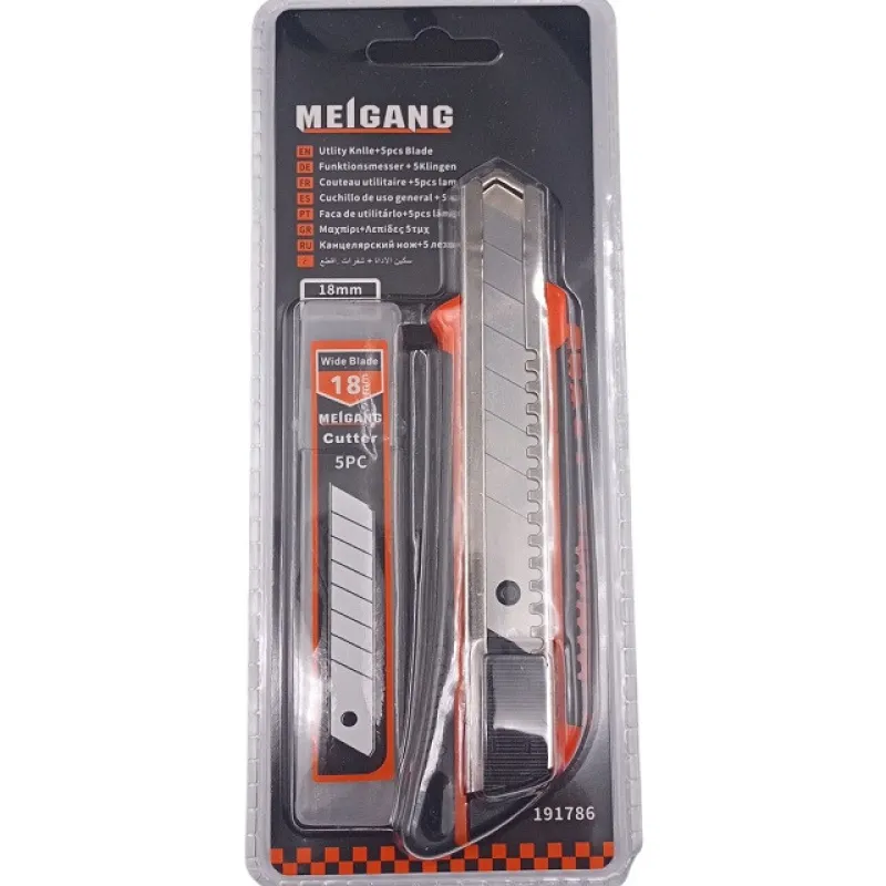 Нож канцелярский Maigang 191786, W40, с запасными лезвиями