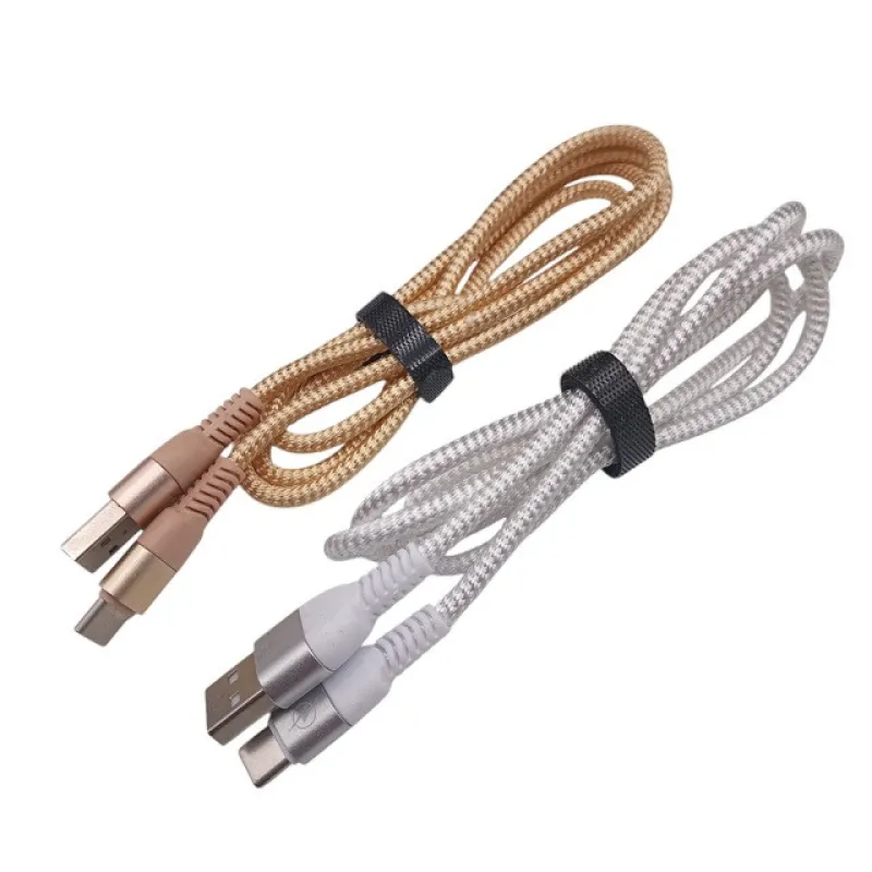 Кабель USB тканевый цветной 1м Type-C