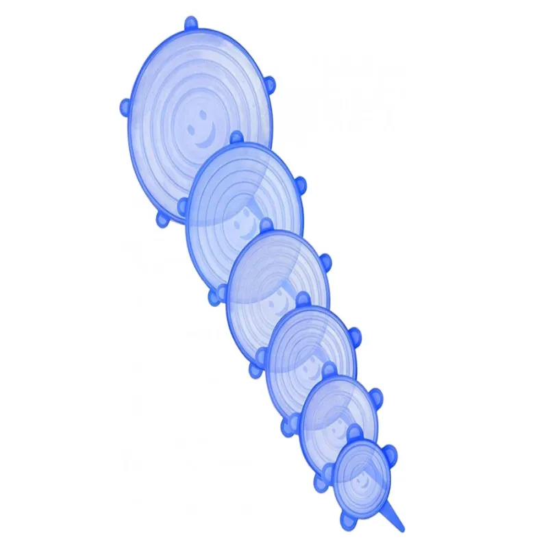 Набор силиконовых крышек 6 шт — прозрачные / 7492